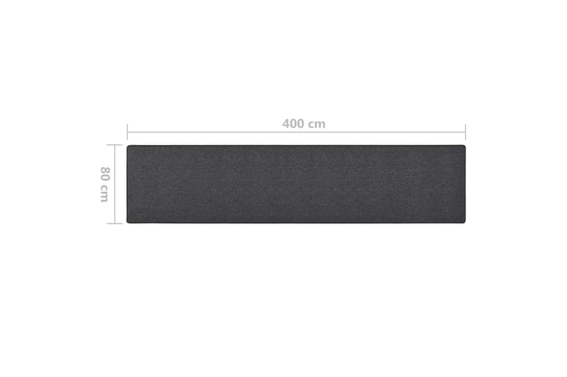 tæppeløber 80x400 cm antracitgrå - Antracit - Trappetrins tæpper - Små tæpper - Mønstrede tæpper - Store tæpper - Håndvævede tæpper - Gummierede tæpper