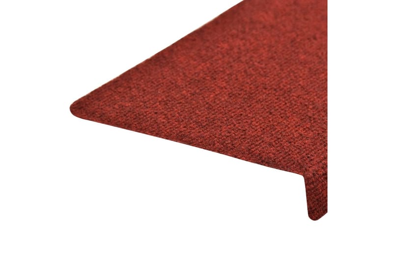trappemåtter 10 stk. 65x25 cm tuftet bordeauxfarvet - Rød - Trappetrins tæpper - Små tæpper - Mønstrede tæpper - Store tæpper - Håndvævede tæpper - Gummierede tæpper