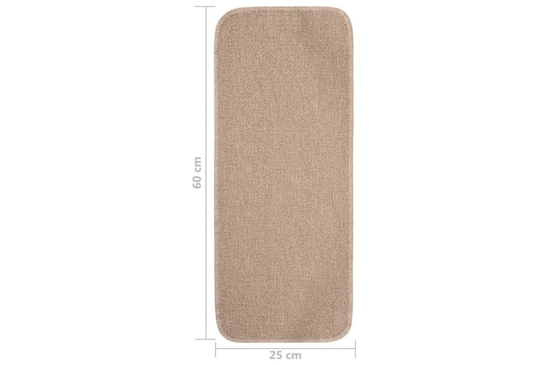 trappemåtter 15 stk. 60x25 cm skridsikker beige - Beige - Tekstiler - Tæpper - Specialmåtte - Trappetrins tæpper