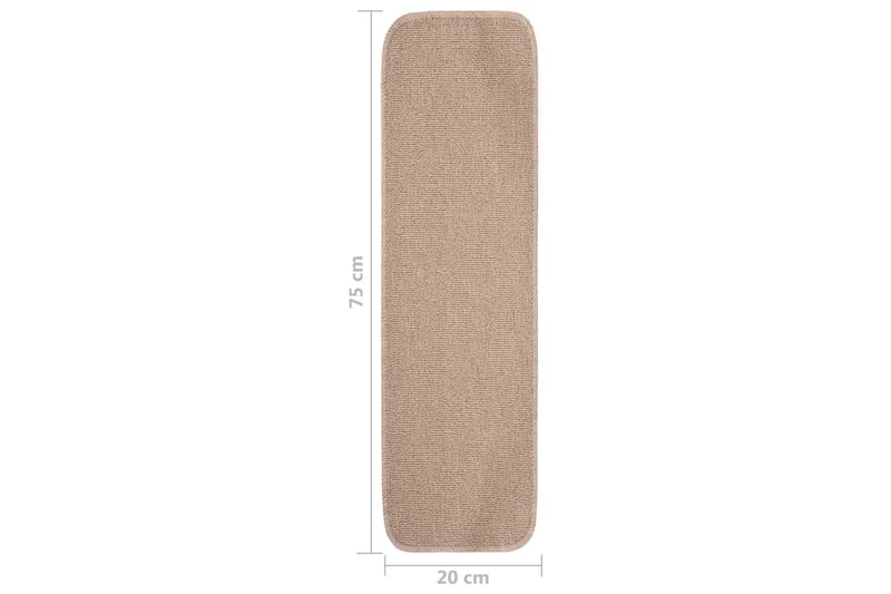 trappemåtter 15 stk. 75x20 cm skridsikker beige - Beige - Tekstiler - Tæpper - Specialmåtte - Trappetrins tæpper