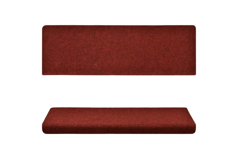 trappemåtter 5 stk. 65x25 cm tuftet bordeauxfarvet - Rød - Trappetrins tæpper - Små tæpper - Mønstrede tæpper - Store tæpper - Håndvævede tæpper - Gummierede tæpper